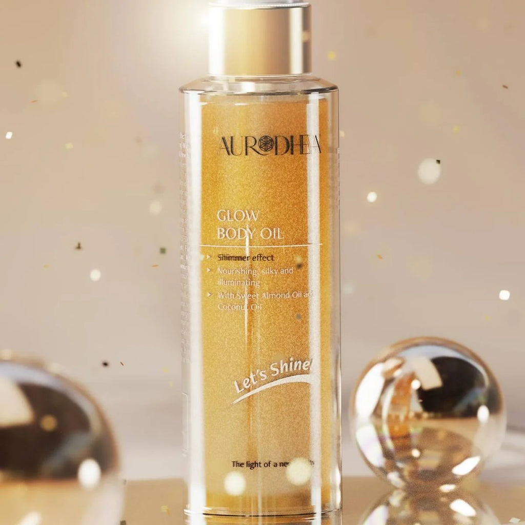 Aurodhea Glow Body Oil - 100 ml | Enrichi en huile d'Amande douce et huile de Noix de Coco