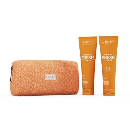 Aurodhea Coffret « Fresh Citrus » - Gommage & Crème Corps avec HYDRACORE™ + Trousse Teddy