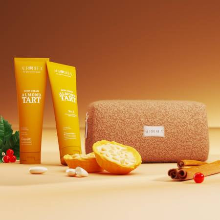 Aurodhea Coffret « Almond Tart » - Gommage & Crème Corps avec HYDRACORE™ + Trousse Teddy