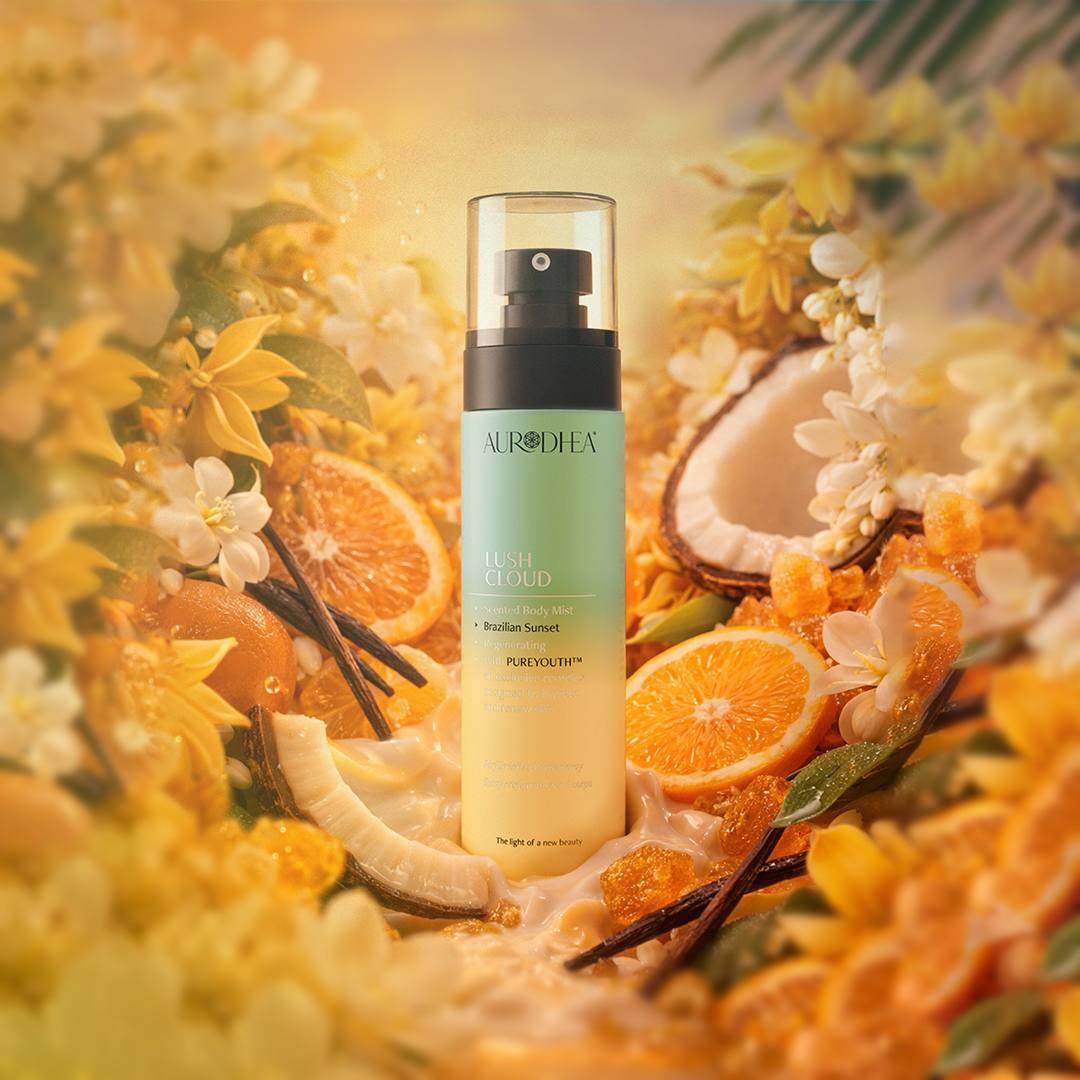 Aurodhea LUSH CLOUD « Brazilian Sunset » - Brume Parfumée Corps - 100 ml | Avec le complexe exclusif PUREYOUTH™